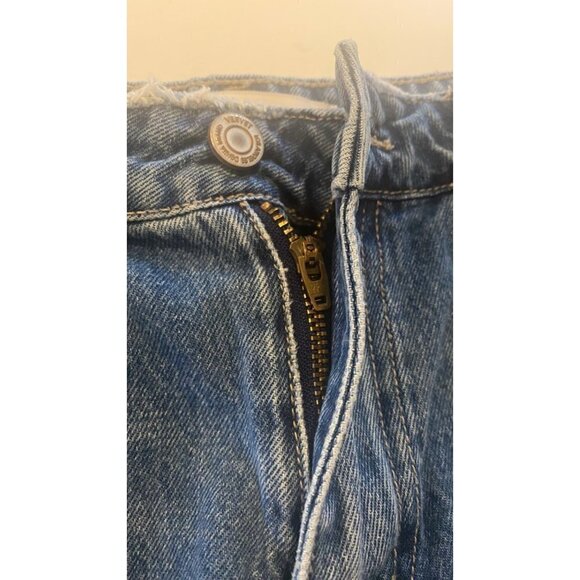 Vert High Rise Denim Cut off Slit Shorts, Medium - Picture 14 of 16